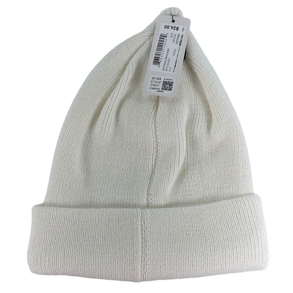 Adidas Originals Trefoil White Womens Fit Knit Beanie - Picture 3 of 11